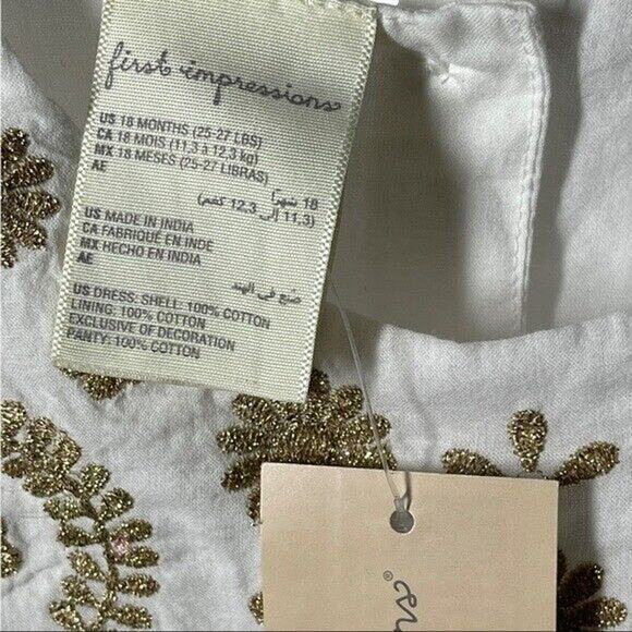 First‎ Impressions Baby Toddler Girls White and Gold Goddess Dress 18 months - Picture 3 of 7